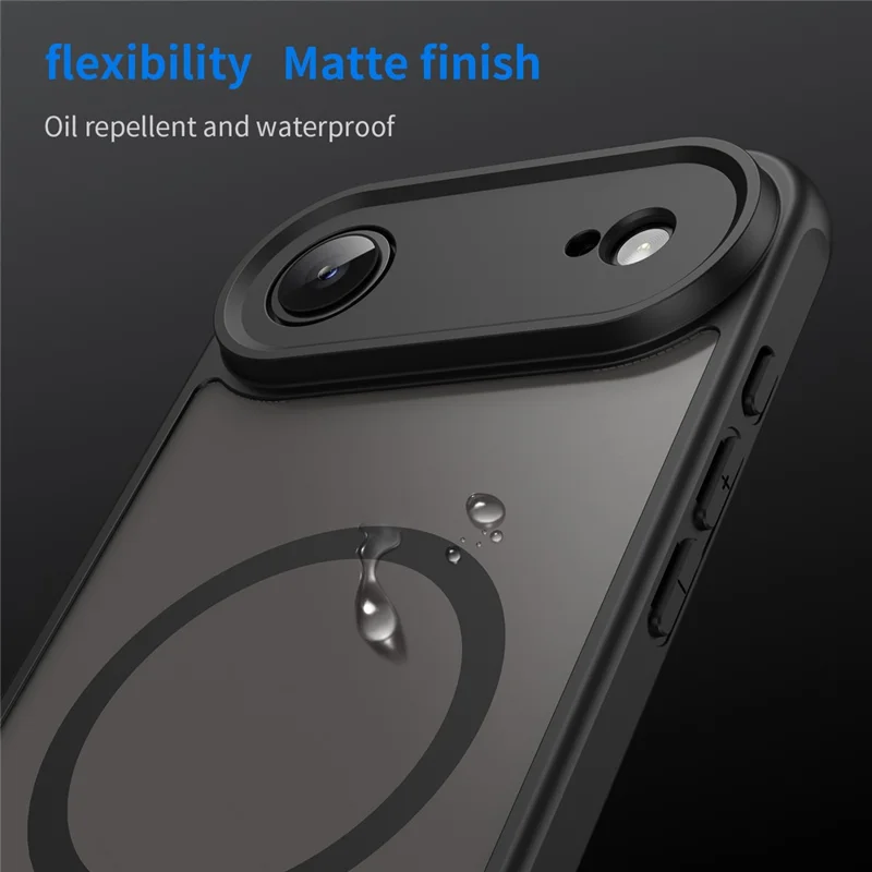 Étui d'air pour iPhone 17 Compatible avec MagSafe Anti-Chute PC + TPU Coque de Téléphone - Noir