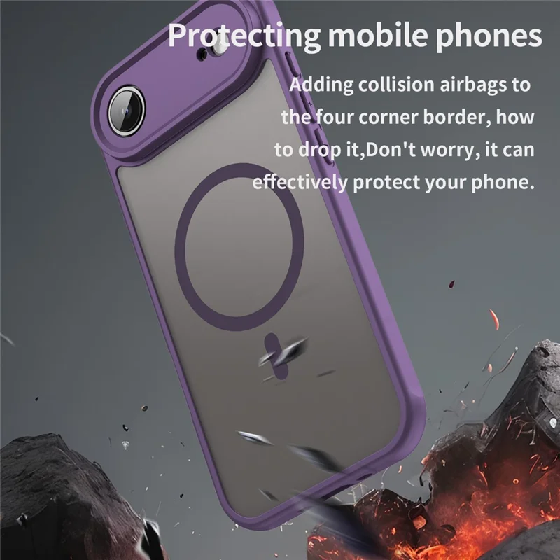 For iPhone Air Case Compatible with MagSafe Anti Drop PC + TPU Phone Cover - Purple