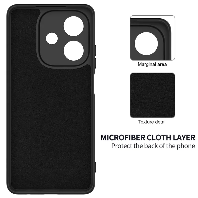 For Oppo A5i 4G Liquid Silicone Case Phone Back Cover with Hand Strap - Black