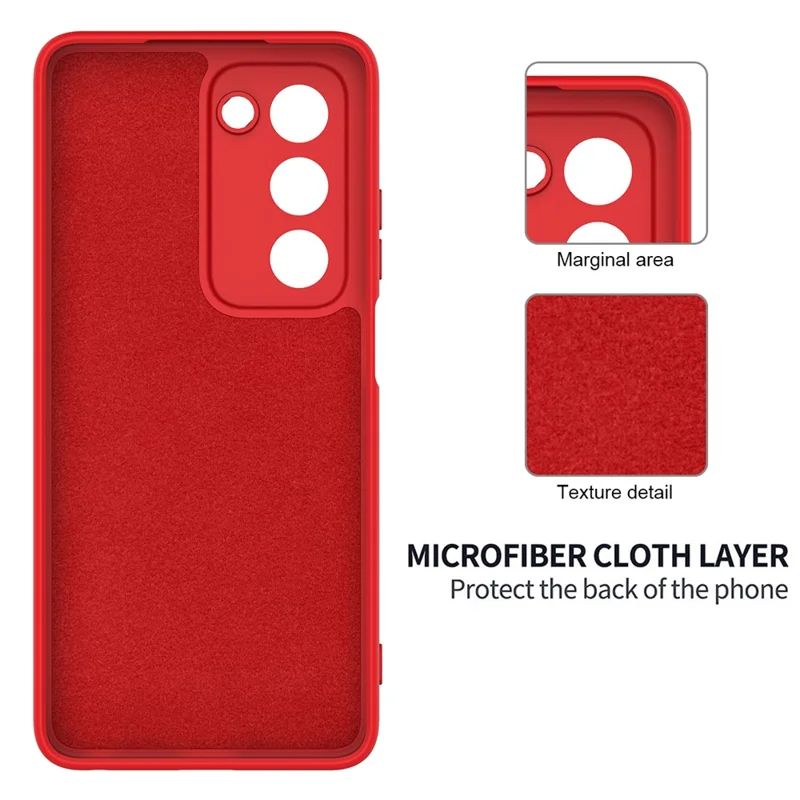 For Oppo A5i Pro 4G  /  A5m 4G Liquid Silicone Case Phone Back Cover with Hand Strap - Red