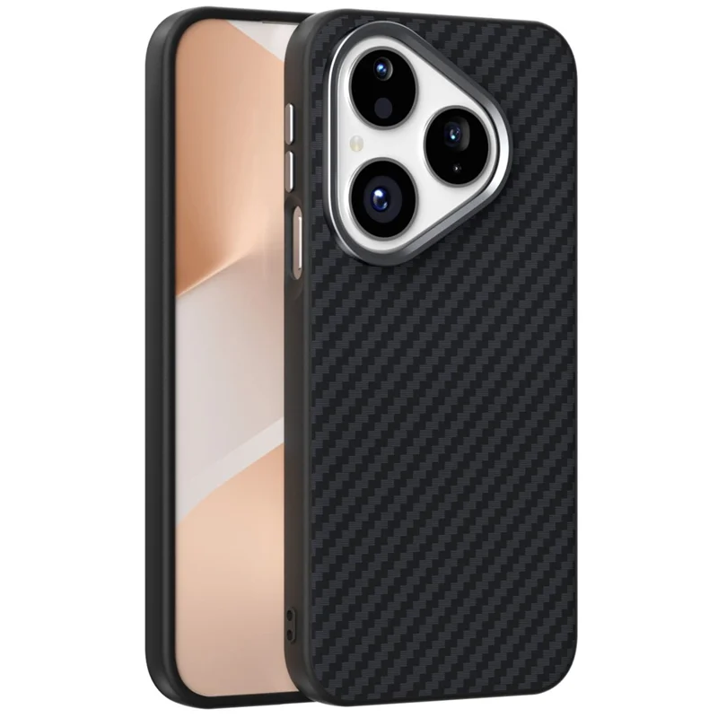 ABEEL Per Huawei Pura 80 Cover Compatibile con MagSafe Texture in Fibra di Carbonio - Nero