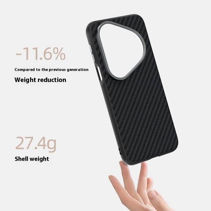 Capa ABEEL para Huawei Pura 80 Pro+ / 80 Pro Compatível com MagSafe, Textura de Fibra de Carbono, Capa Traseira - Preto