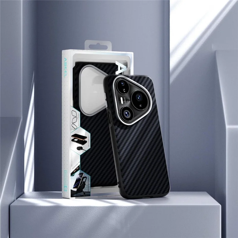 Capa ABEEL para Huawei Pura 80 Pro+ / 80 Pro Compatível com MagSafe, Textura de Fibra de Carbono, Capa Traseira - Preto