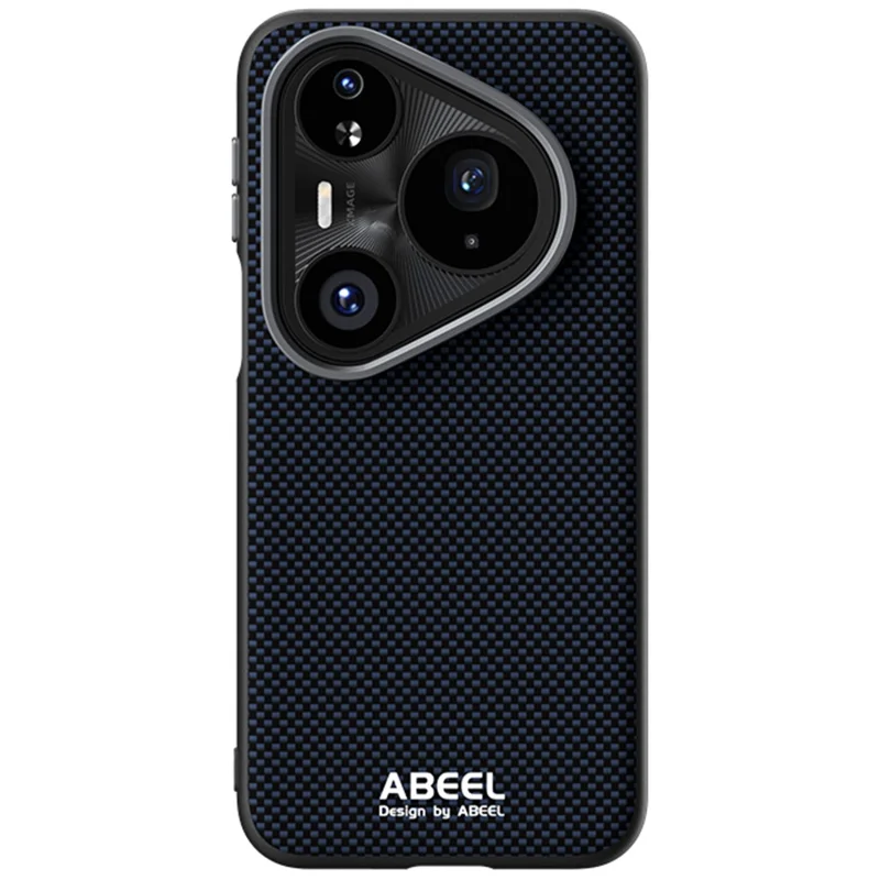 ABEEL Pour Huawei Pura 80 Pro+ / 80 Pro Étui Compatible avec MagSafe Imprimé PC TPU Alliage d'Aluminium Housse de Téléphone en Cuir - Noir
