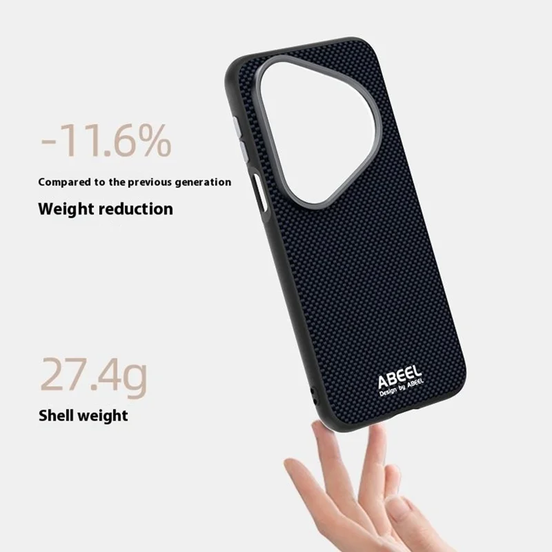 ABEEL Pour Huawei Pura 80 Pro+ / 80 Pro Étui Compatible avec MagSafe Imprimé PC TPU Alliage d'Aluminium Housse de Téléphone en Cuir - Noir