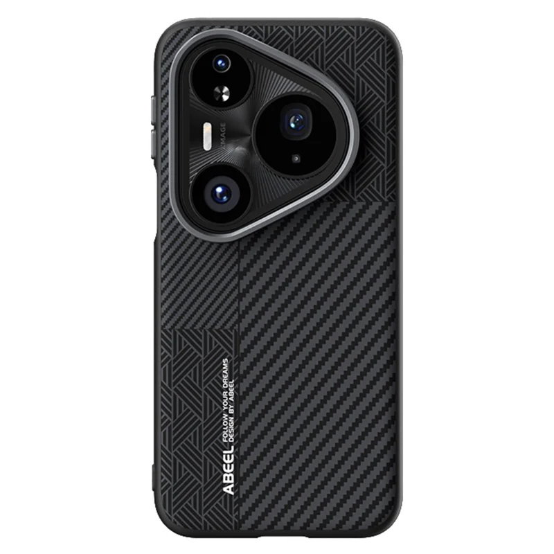ABEEL Para Huawei Pura 80 Pro+ / 80 Pro Capa de PC + TPU + Liga de Alumínio + Couro PU Compatível com MagSafe - Textura 1