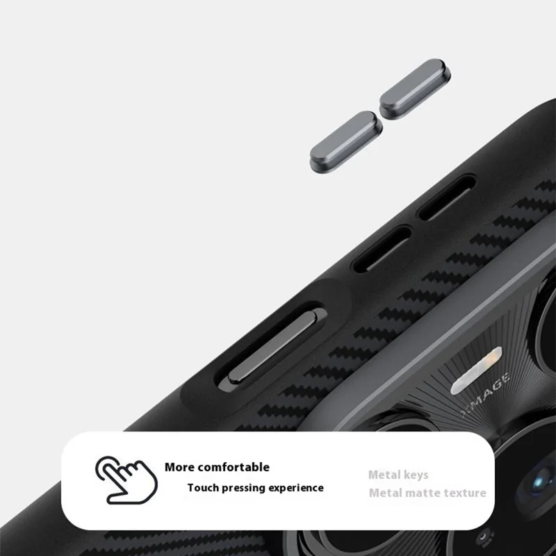 ABEEL Para Huawei Pura 80 Pro+ / 80 Pro Capa de PC + TPU + Liga de Alumínio + Couro PU Compatível com MagSafe - Textura 1