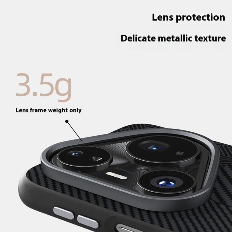 ABEEL Para Huawei Pura 80 Pro+ / 80 Pro Capa de PC + TPU + Liga de Alumínio + Couro PU Compatível com MagSafe - Textura 1