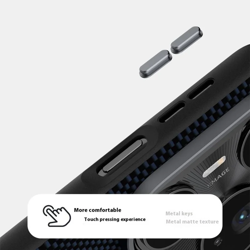 ABEEL Para Huawei Pura 80 Ultra Funda Compatible con MagSafe Impresa de PC TPU Aleación de Aluminio Funda de Cuero para Teléfono - Negro