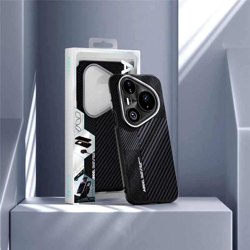 ABEEL Für Huawei Pura 80 Ultra Hülle PC + TPU + Aluminiumlegierung + PU-Leder Handyhülle Kompatibel mit MagSafe - Textur 1
