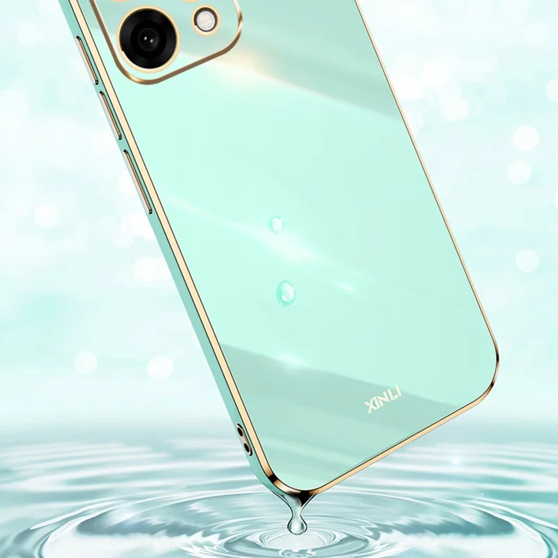 Чехол XINLI для Oppo Reno14 5G (Global) с электролитической рамкой из ТПУ - Фиолетовый