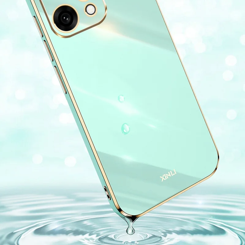 Capa XINLI para Oppo Reno14 Pro 5G (Global) em TPU com Moldura Eletrolítica - Roxa