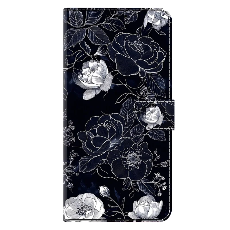 Per Motorola Moto G05 4G / E15 4G Custodia Portafoglio Stand Stampa a Motivo Pelle PU Flip Phone Cover - Fiori Vintage