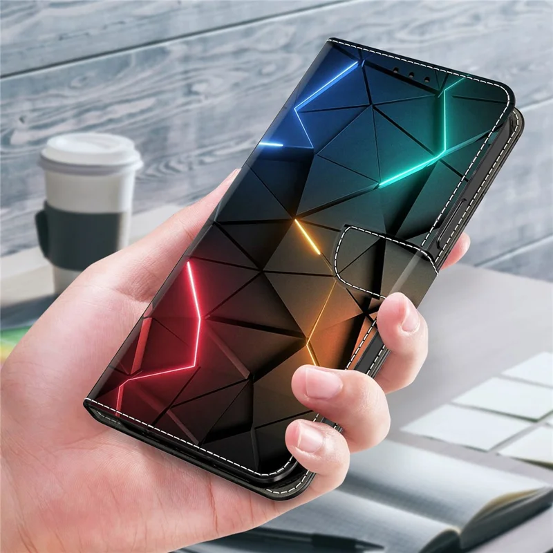 For Motorola Moto G35 5G Case Wallet Stand Pattern Printing PU Leather Flip Phone Cover - Light Cracks