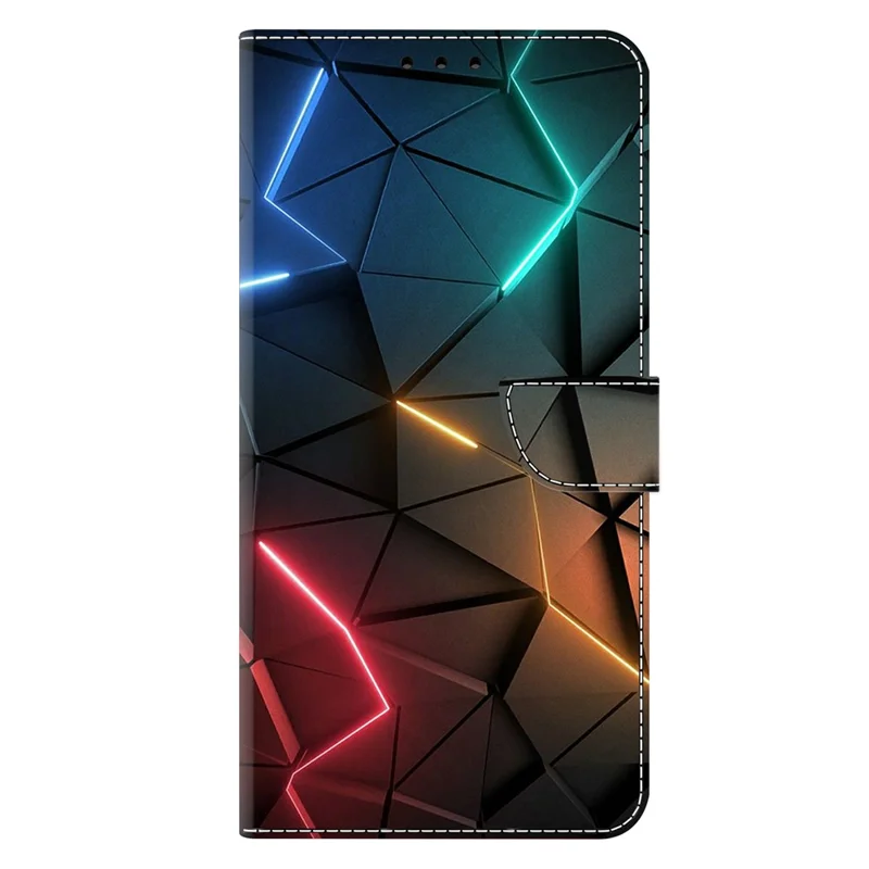 For Motorola Moto G35 5G Case Wallet Stand Pattern Printing PU Leather Flip Phone Cover - Light Cracks