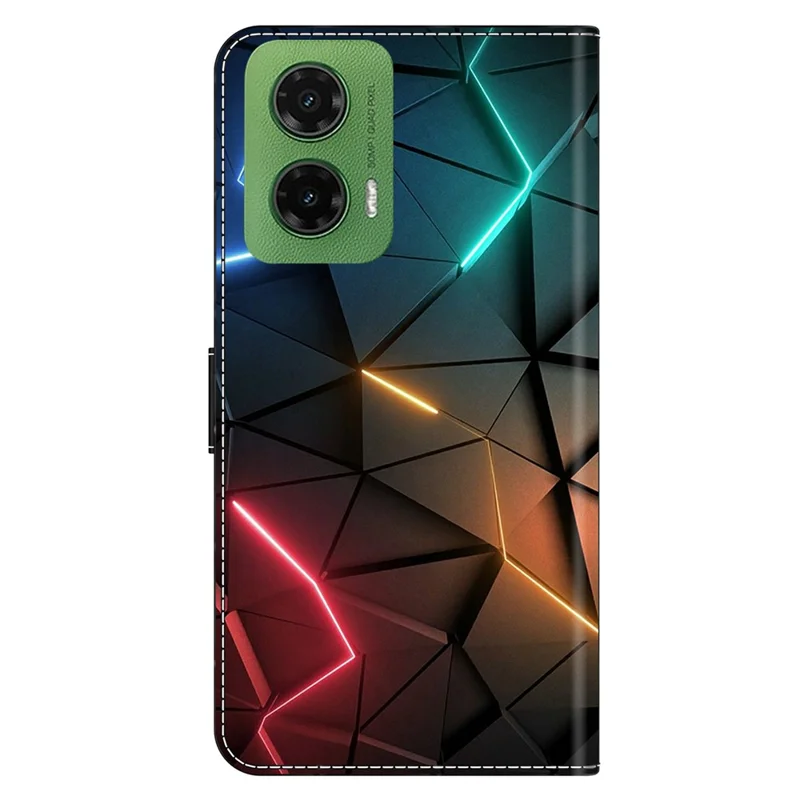 For Motorola Moto G35 5G Case Wallet Stand Pattern Printing PU Leather Flip Phone Cover - Light Cracks