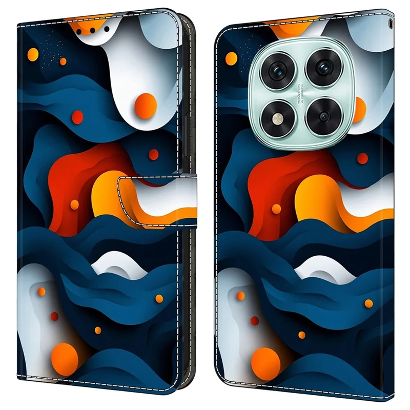 Für Xiaomi Redmi Note 14 Pro 5G Hülle Geldbörse Ständer Muster Druck PU Leder Flip Handyhülle - Farbverlauf