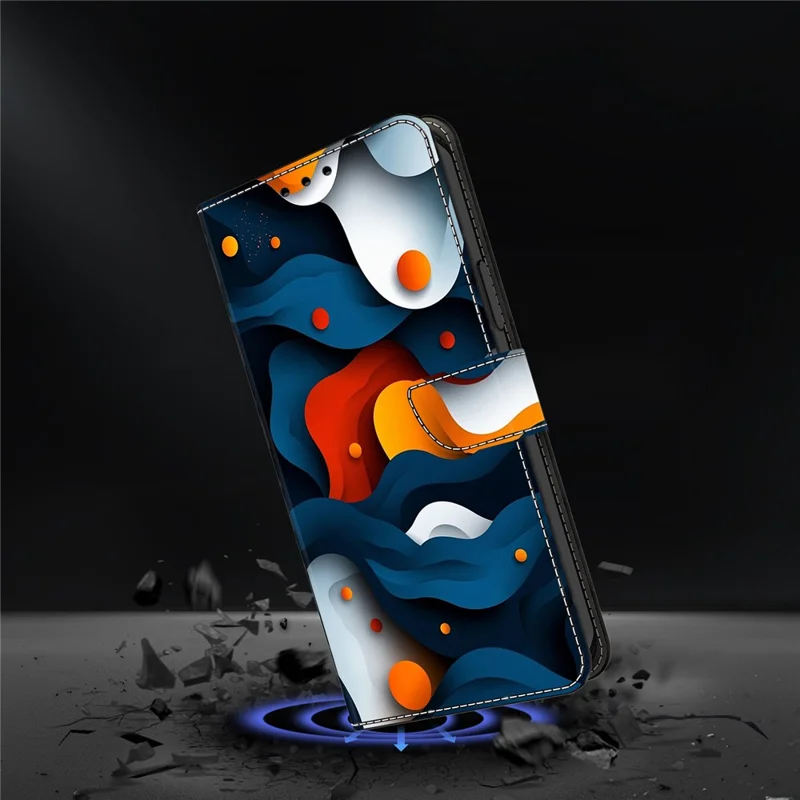 Für Xiaomi Redmi Note 14 Pro 5G Hülle Geldbörse Ständer Muster Druck PU Leder Flip Handyhülle - Farbverlauf