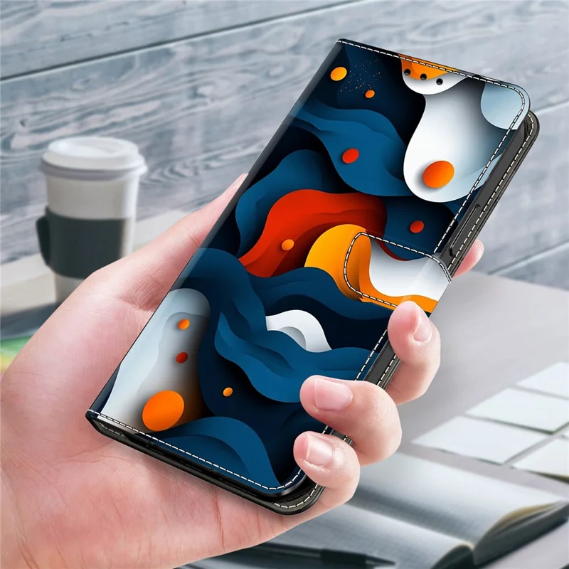 Für Xiaomi Redmi Note 14 Pro 5G Hülle Geldbörse Ständer Muster Druck PU Leder Flip Handyhülle - Farbverlauf