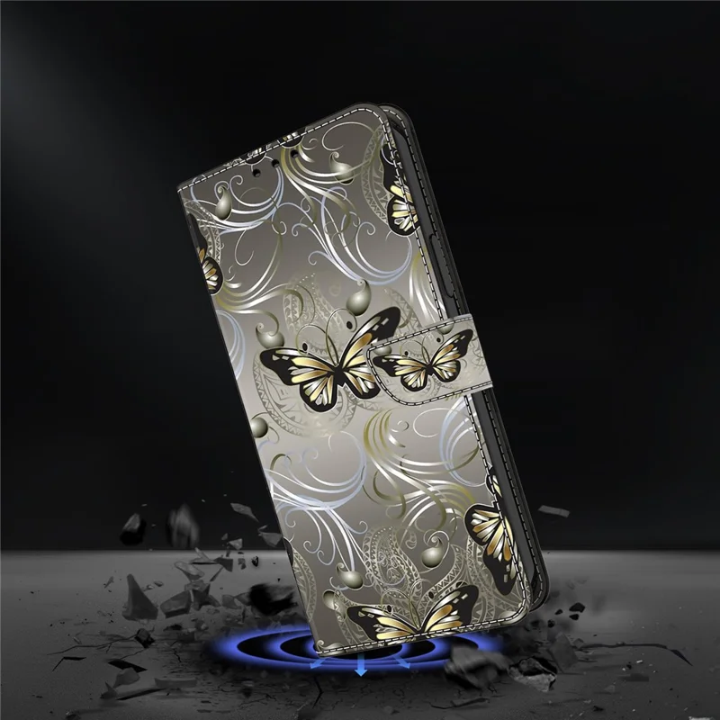 For Xiaomi Redmi Note 14 Pro+ 5G Case Wallet Stand Pattern Printing PU Leather Flip Phone Cover - Lace Butterfly