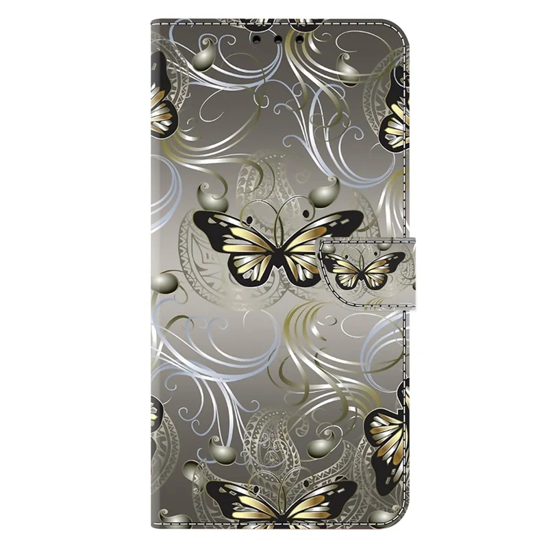For Xiaomi Redmi Note 14 Pro+ 5G Case Wallet Stand Pattern Printing PU Leather Flip Phone Cover - Lace Butterfly