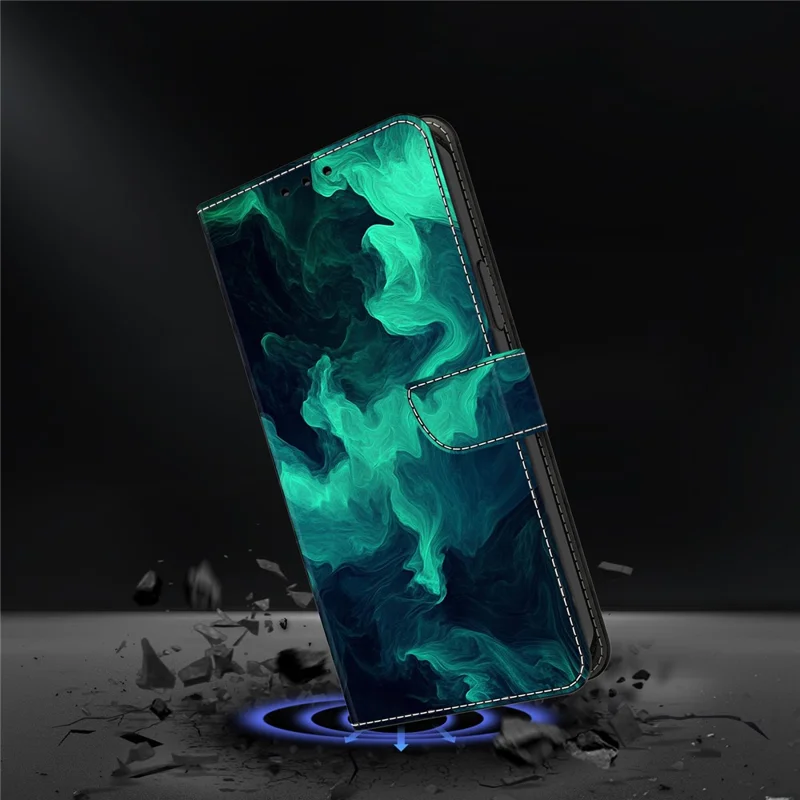 For Samsung Galaxy S25 Edge Case Wallet Stand Pattern Printing PU Leather Flip Phone Cover - Smoke
