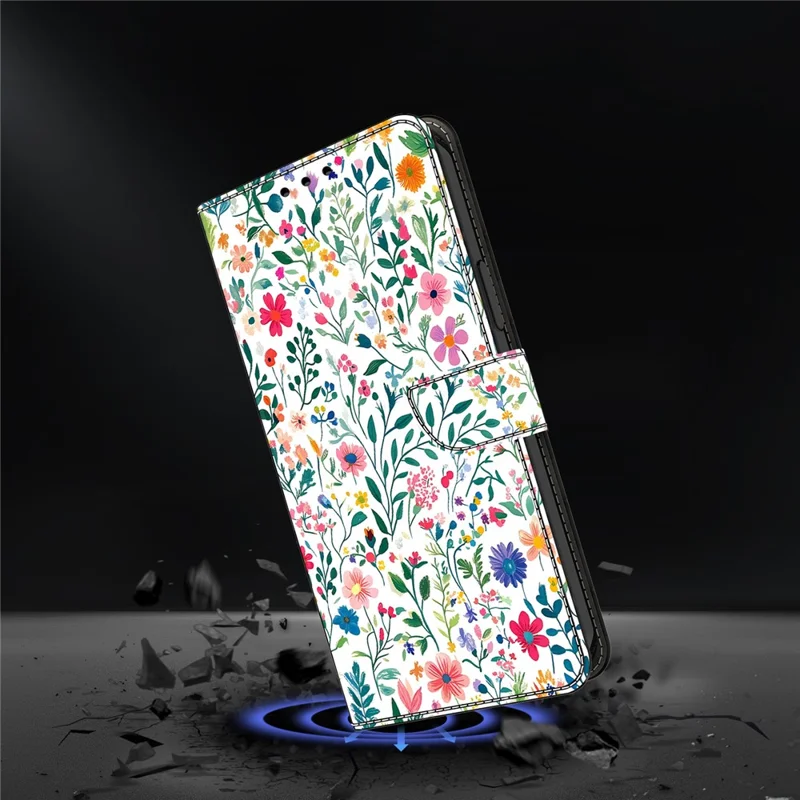 For Samsung Galaxy S25 Case Wallet Stand Pattern Printing PU Leather Flip Phone Cover - Small Flowerbed