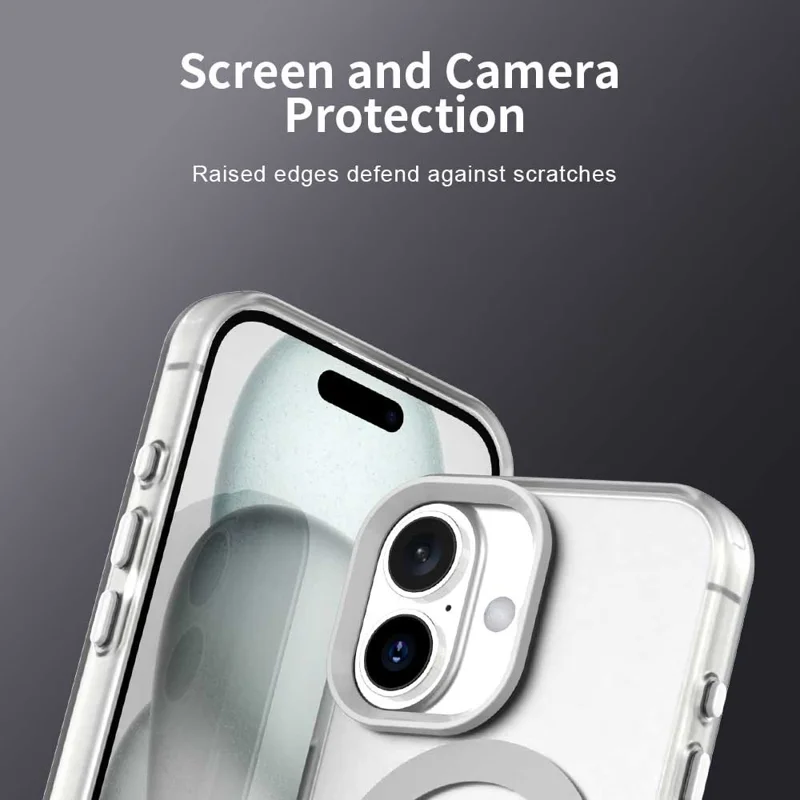 Чехол для iPhone 17, совместимый с MagSafe, противоударный гибридный задний чехол - Белый