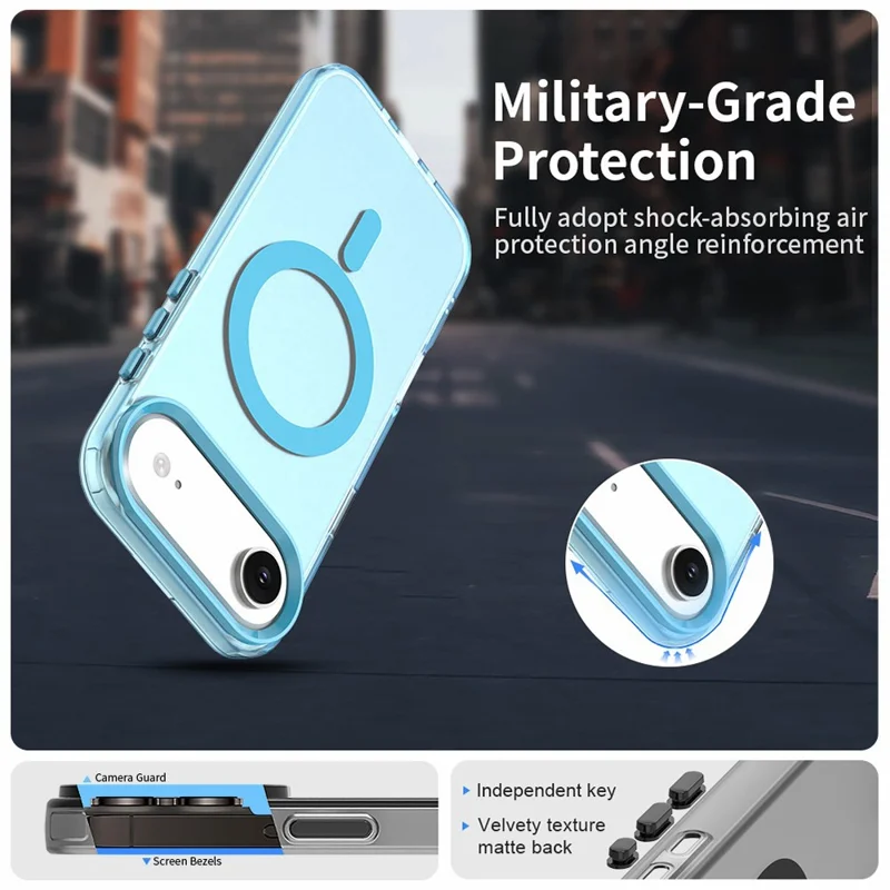 For iPhone Air Case Compatible with MagSafe Anti Drop Hybrid Phone Back Cover - Blue