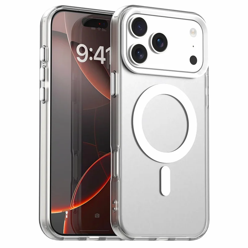 Étui pour iPhone 17 Pro Compatible avec MagSafe Anti-Chute Hybride Coque Arrière de Téléphone - Blanc