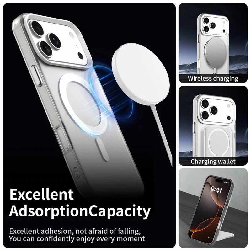 Étui pour iPhone 17 Pro Compatible avec MagSafe Anti-Chute Hybride Coque Arrière de Téléphone - Blanc