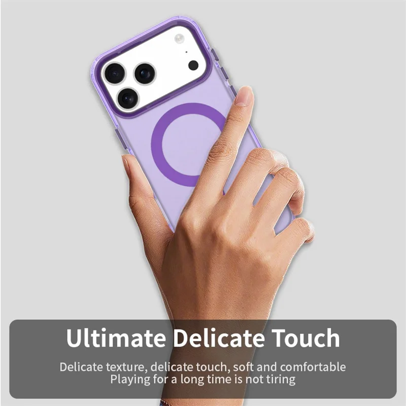 Funda para iPhone 17 Pro Compatible con MagSafe Híbrida Antigolpes para Parte Trasera del Teléfono - Morado