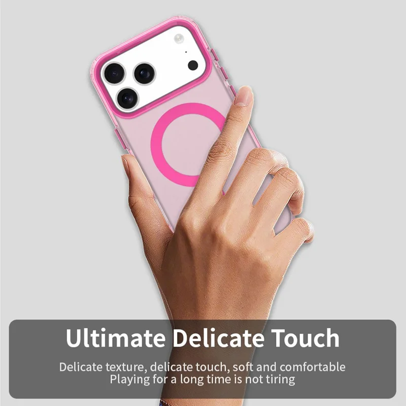 For iPhone 17 Pro Max Case Compatible with MagSafe Anti Drop Hybrid Phone Back Cover - Red