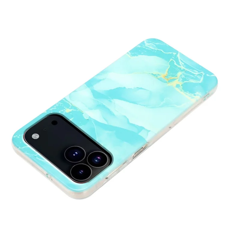 Für iPhone 17 Pro Hülle Marmormuster Bedruckt TPU Handyrückseite - Grün