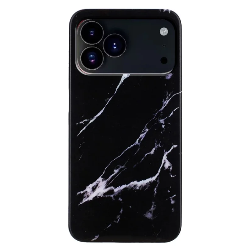 Für iPhone 17 Pro Max Hülle Marmormuster Bedruckt TPU Handyrückseite Schutzhülle - Schwarz