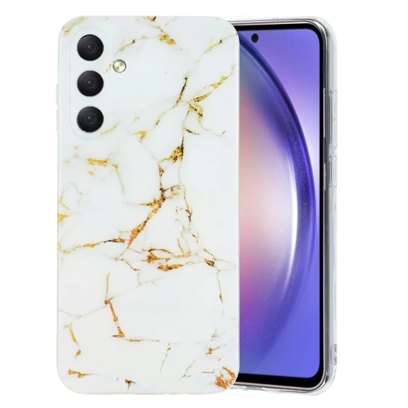 Für Samsung Galaxy A17 Hülle Marmormuster Bedruckte TPU Handyrückseite - Weiß