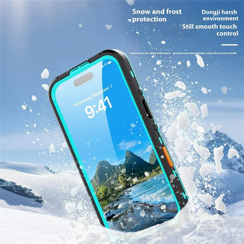 SHELLBOX Dot+ Series Funda para iPhone 17 Pro Compatible con MagSafe Tapa trasera transparente IP68 Impermeable - Azul