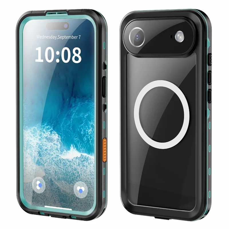 SHELLBOX Dot+ Série Pour iPhone 17 Coque de Téléphone Transparente Compatible avec MagSafe Étanche IP68 - Noir