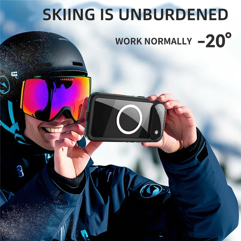 SHELLBOX Dot+ Series For iPhone Air Phone Case Compatible with MagSafe Clear Back IP68 Waterproof Cover - Blue