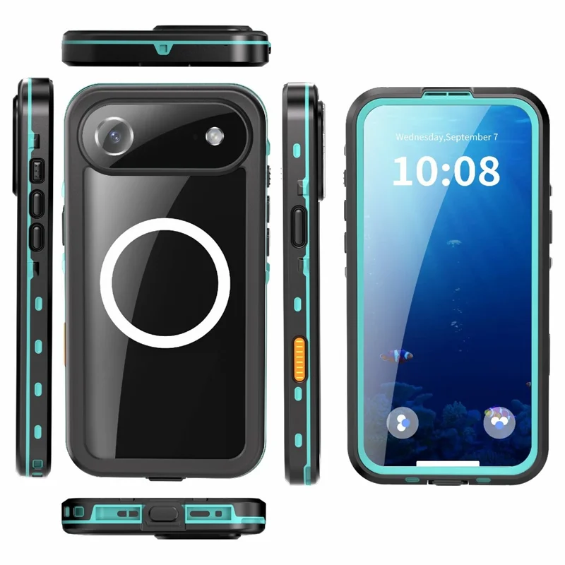 SHELLBOX Dot+ Series For iPhone Air Phone Case Compatible with MagSafe Clear Back IP68 Waterproof Cover - Blue