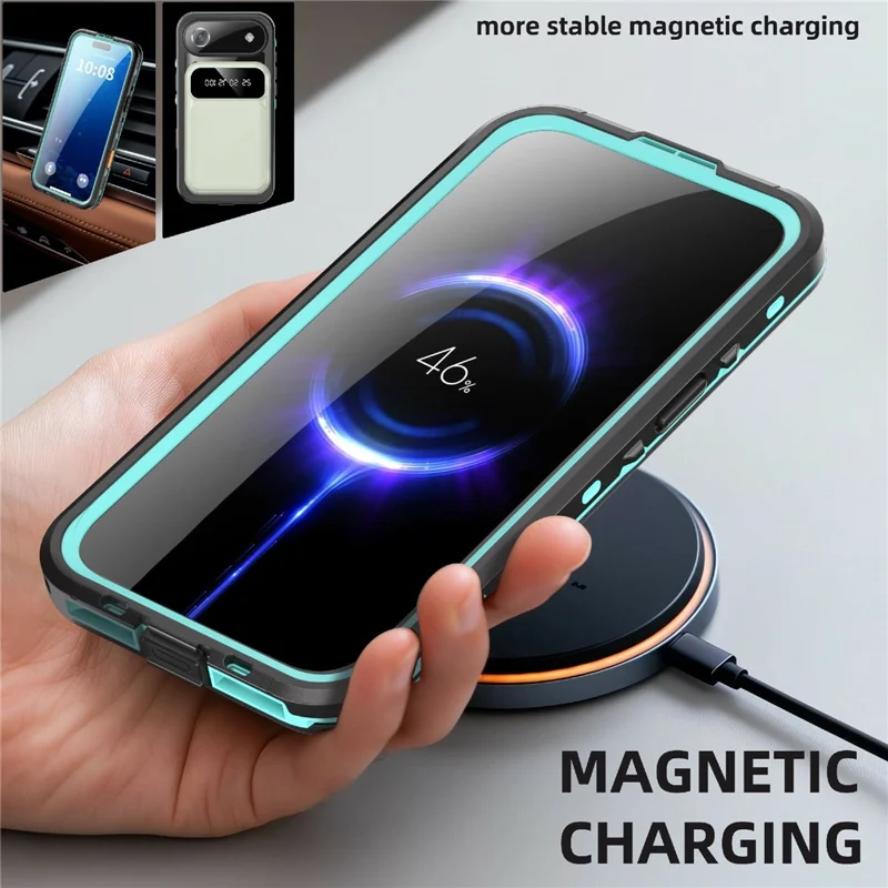 SHELLBOX Dot+ Series For iPhone Air Phone Case Compatible with MagSafe Clear Back IP68 Waterproof Cover - Blue