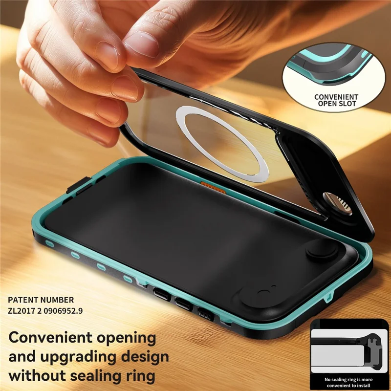 SHELLBOX Dot+ Series For iPhone Air Phone Case Compatible with MagSafe Clear Back IP68 Waterproof Cover - Blue