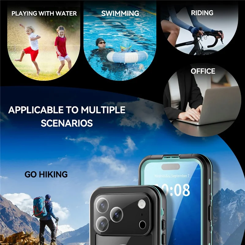 SHELLBOX Dot+ Serie für iPhone 17 Pro Max Handyhülle, kompatibel mit MagSafe, Transparente Rückseite, IP68 Wasserdichte Schutzhülle - Blau