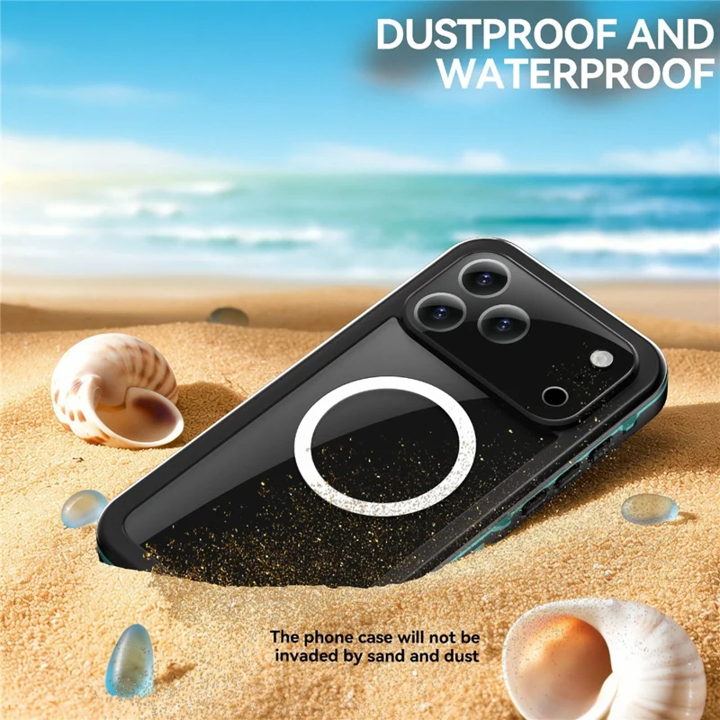 SHELLBOX Dot+ Serie für iPhone 17 Pro Max Handyhülle, kompatibel mit MagSafe, Transparente Rückseite, IP68 Wasserdichte Schutzhülle - Blau