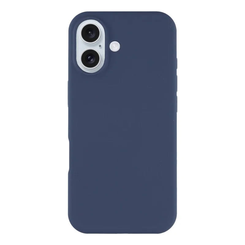 For iPhone 16 Case Solid Silicone Shockproof Phone Back Cover - Dark Blue