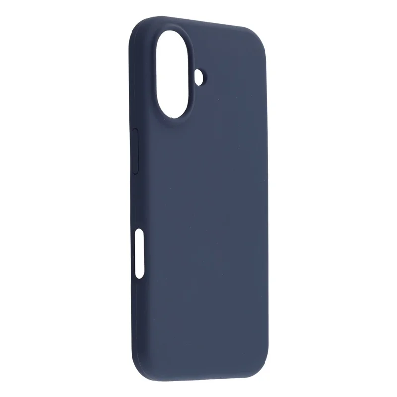 For iPhone 16 Case Solid Silicone Shockproof Phone Back Cover - Dark Blue