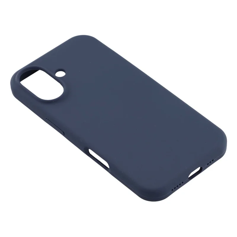 For iPhone 16 Case Solid Silicone Shockproof Phone Back Cover - Dark Blue