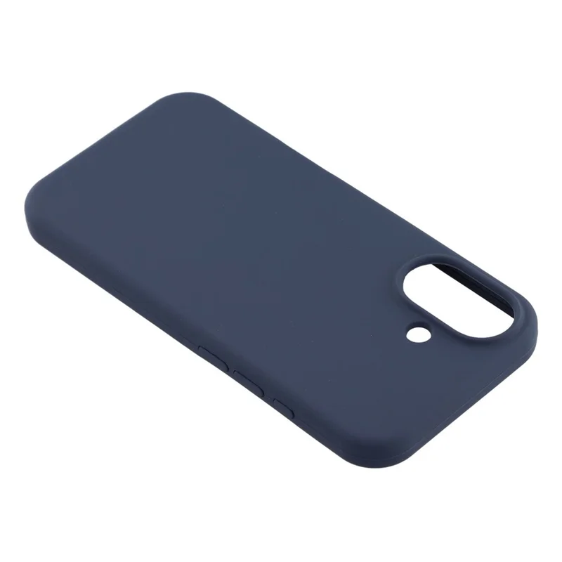 For iPhone 16 Case Solid Silicone Shockproof Phone Back Cover - Dark Blue