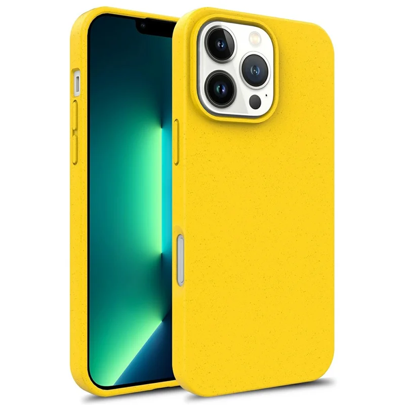 Acquisto all'ingrosso per custodia iPhone 16 Pro Max in paglia di grano biodegradabile + TPU Cover telefonica ecologica - Giallo