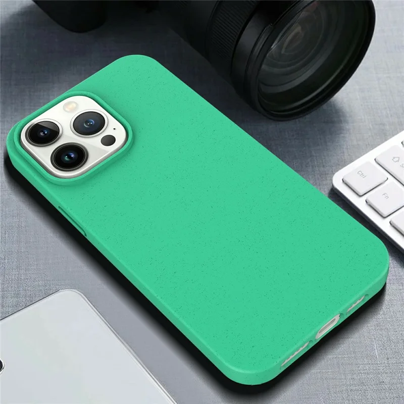 Bulk Purchasing For iPhone 15 Pro Case Biodegradable Wheat Straw + TPU Eco-Friendly Phone Cover - Mint Green